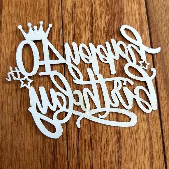 40th Birthday Party Set - Tiara, Sash, Cake Topper - Picture 9 of 10